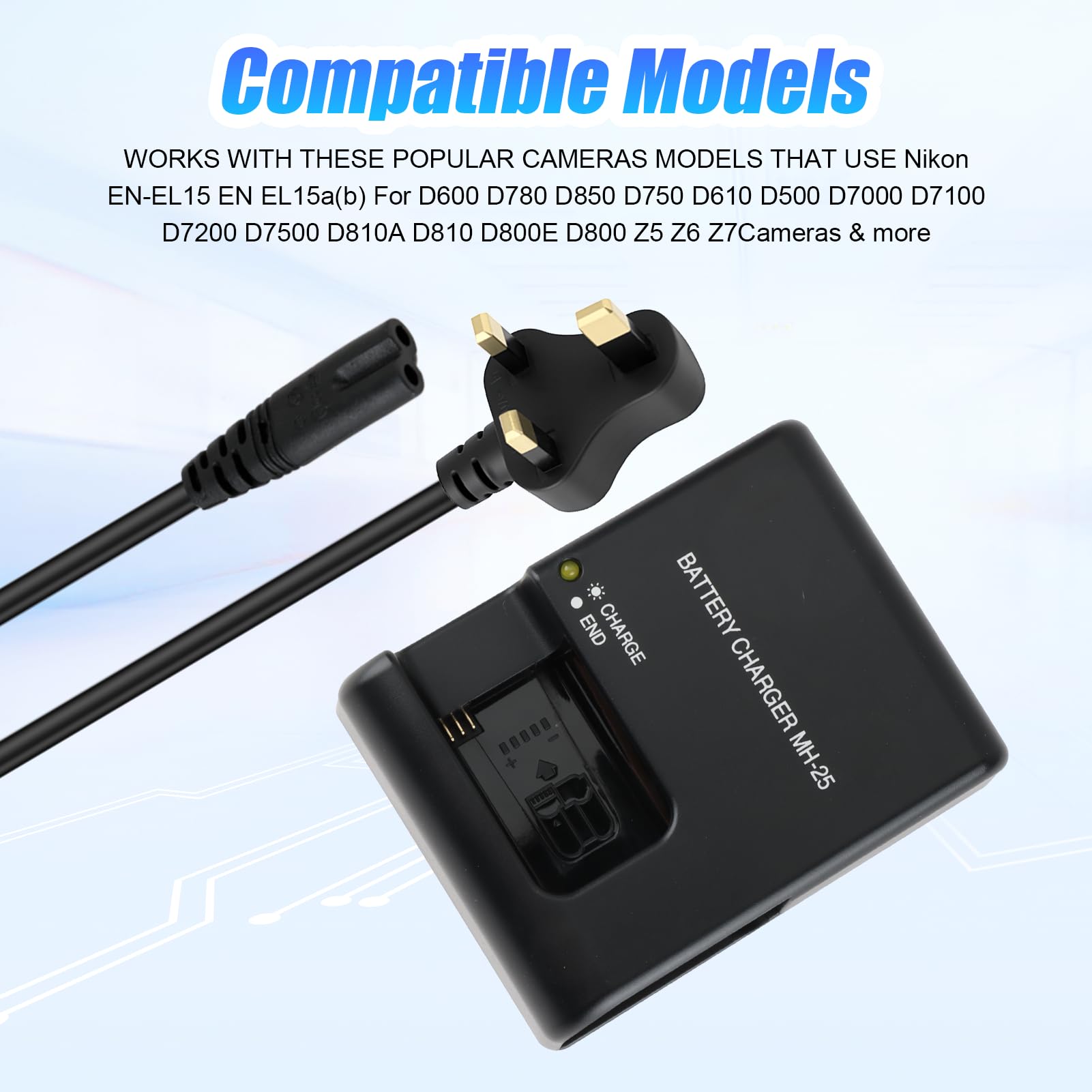 Caricabatterie Per Nikon EN-EL15 - Compatibile Con MH-25/MH25a (usato, Funzionante)