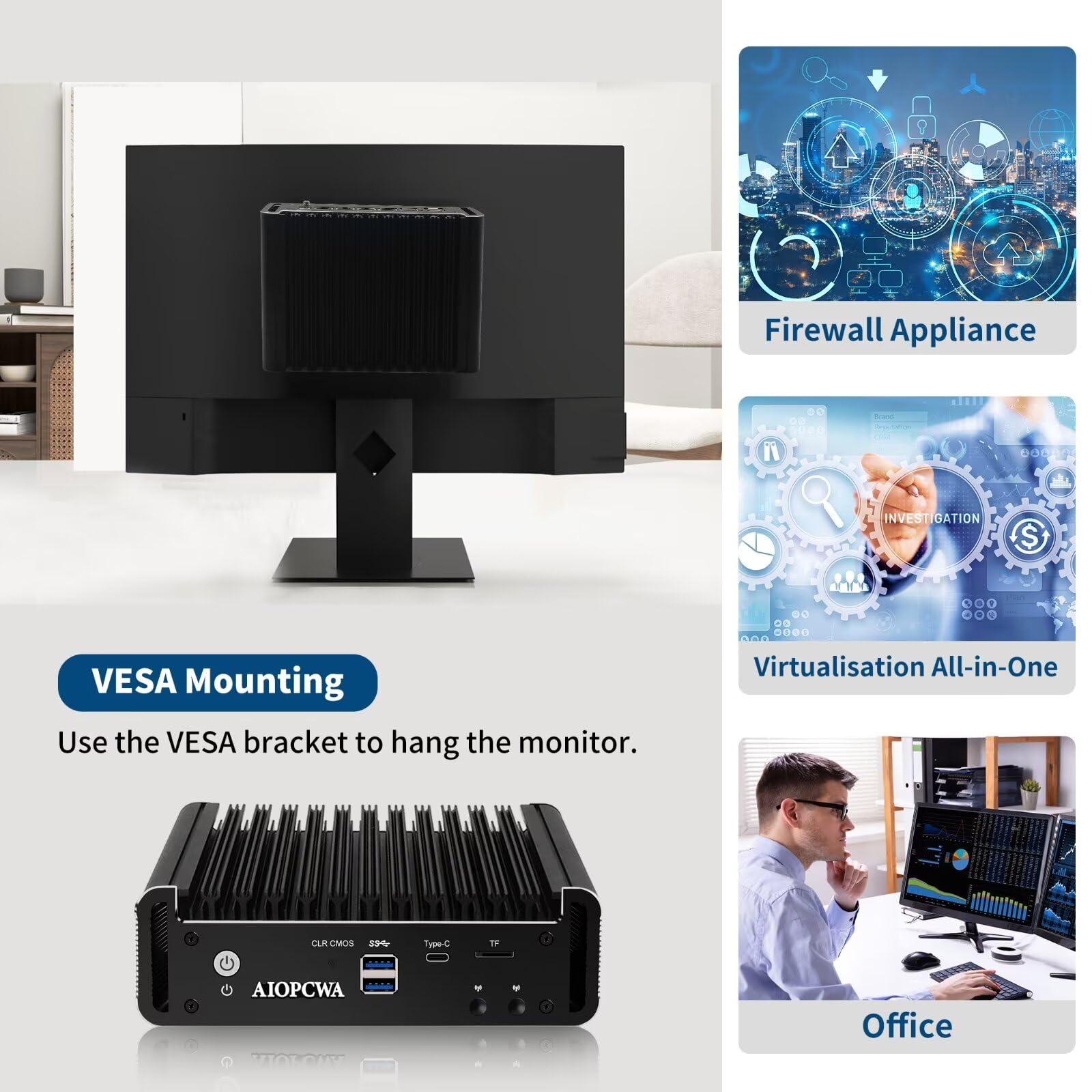 Amazon.co.jp: AIOPCWA Firewall Micro Appliance インテル Celeron