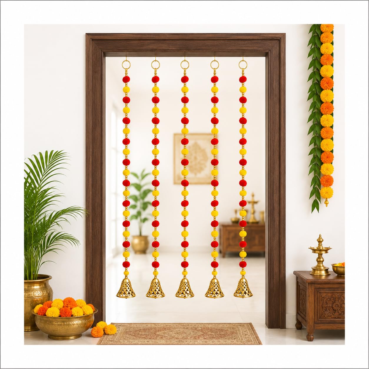 Bindian Pom Pom Chakri - Festive Wall Decor -9 Bindian Pom Pom Chakri - Festive Wall Decor -9