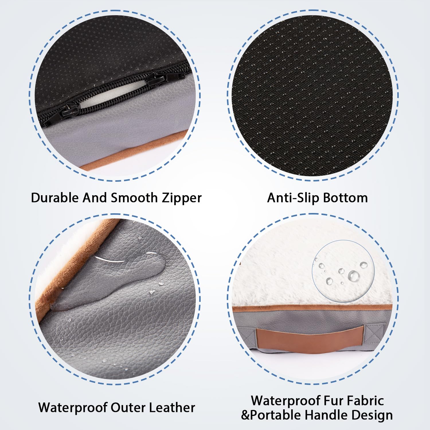 Flat Orthopedic Dog Bed-Memory Foam Dog Bed for Large Sized Dogs, Dog Bed for Crate with Waterproof Replacement Washable Cover, Soft Comfortable Fluffy Faux Rabbit Fur, Durable, Non-Slip