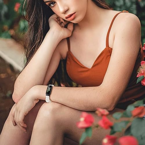 Miniatura 6 de Paquete de 2 correas compatibles con Fitbit Inspire 3 para mujeres, hombres y niños, correa elástica elástica de tela de repuesto para Fitbit