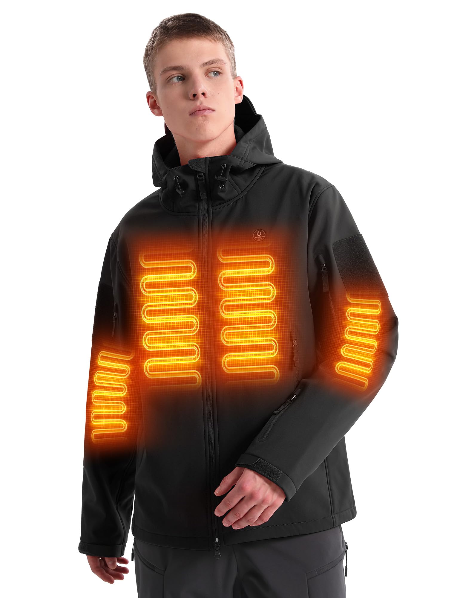 Heated Jacket for Men and Women, ANTARCTICA GEAR Winter Coat with 12V 16000mAh Battery Pack, Soft Shell Heating Hood Jacket