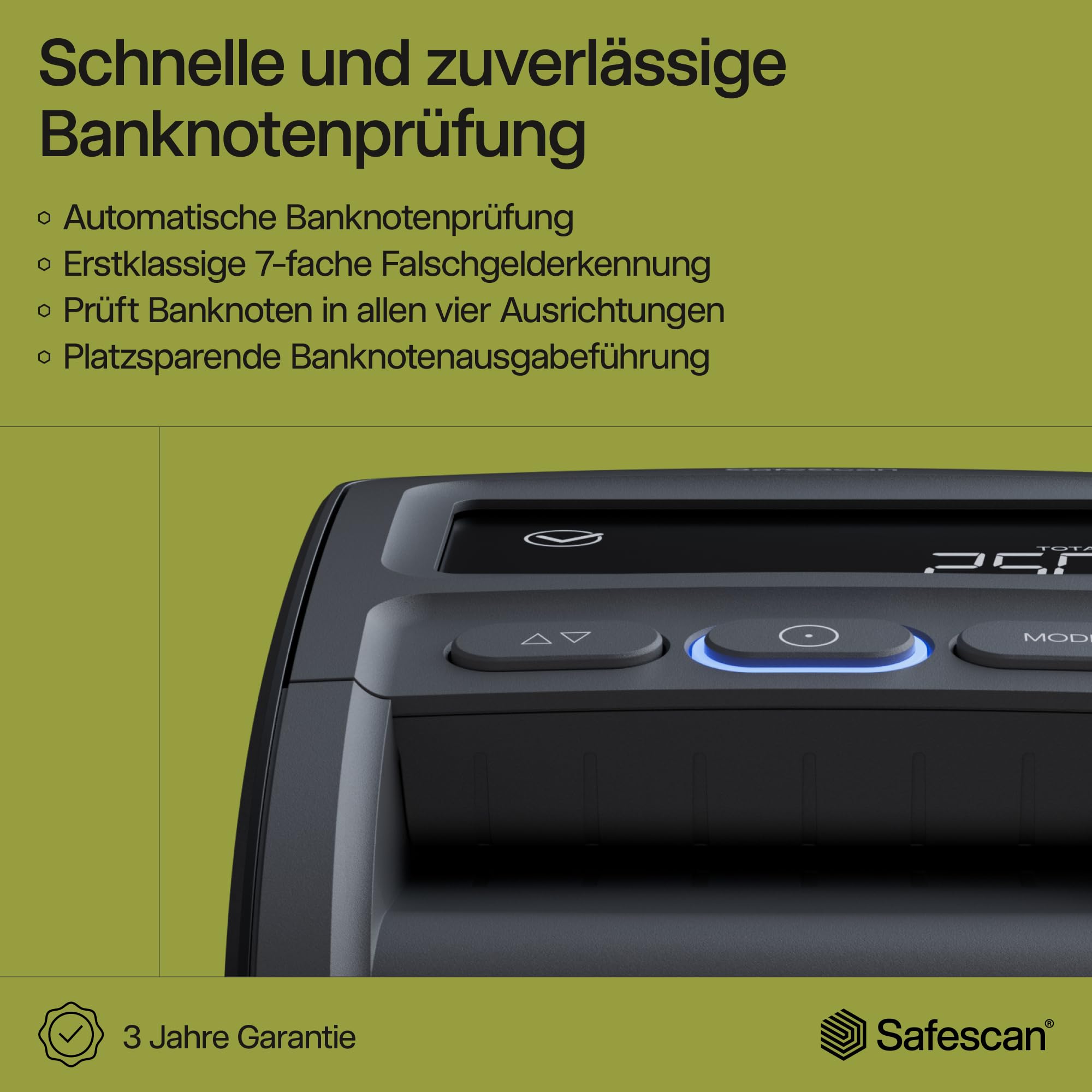 Safescan 155-S automatischer Geldscheinprüfer mit 7-facher Echtheitsprüfung