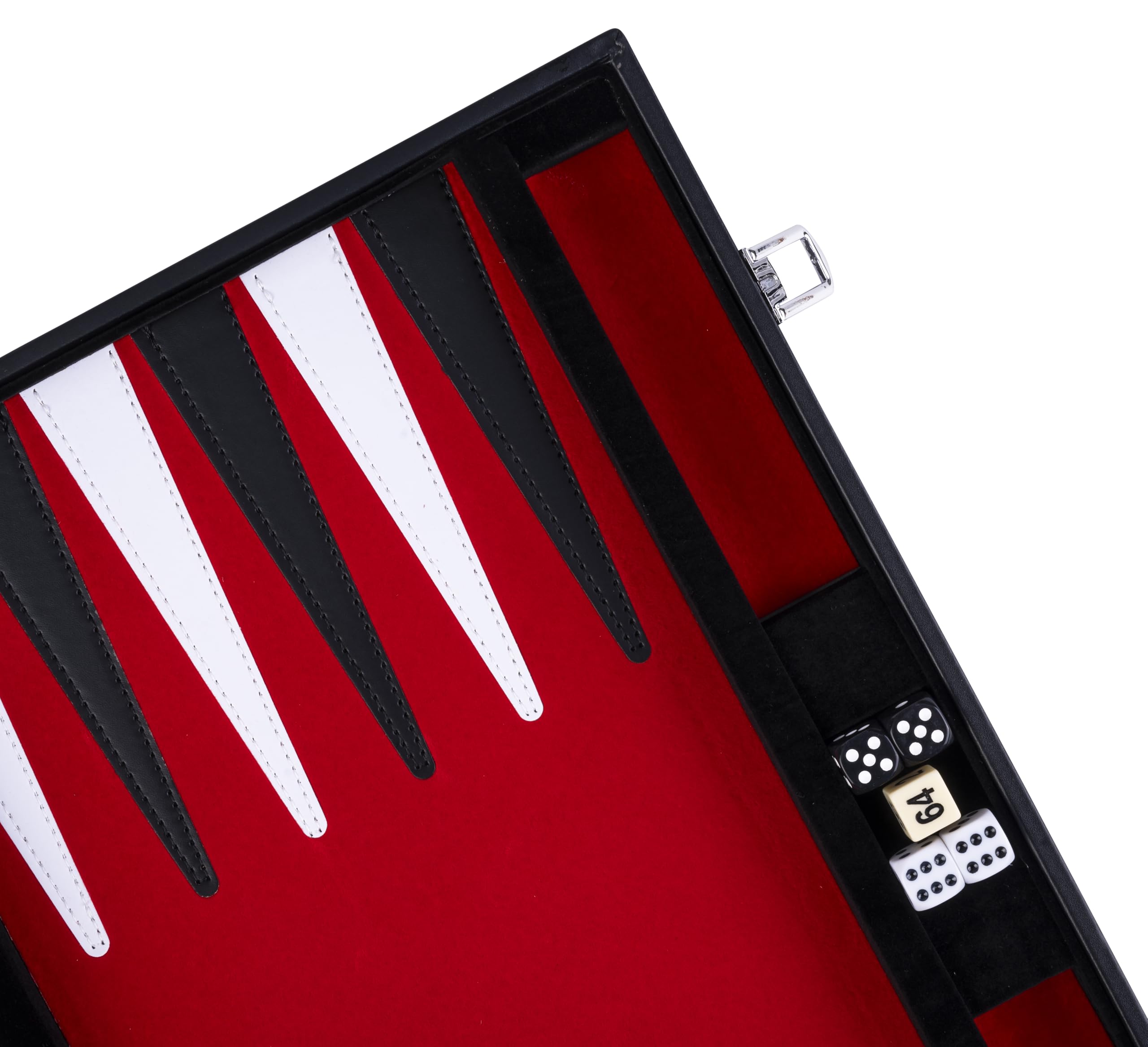 Engelhart – 250519 – Backgammon 18” – czerwono-czarny – plansza pikowana – czarne etui – gra strategiczna – od 6 lat