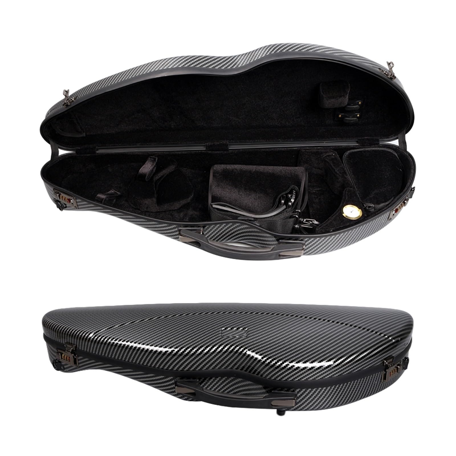 Custodia Per Violino Portatile Leggera In Fibra Di Carbonio, Tracolla A Forma Di D Con Chiusura A Combinazione Ultraleggera Resistente Alla Compressione Custodia professionale per violino