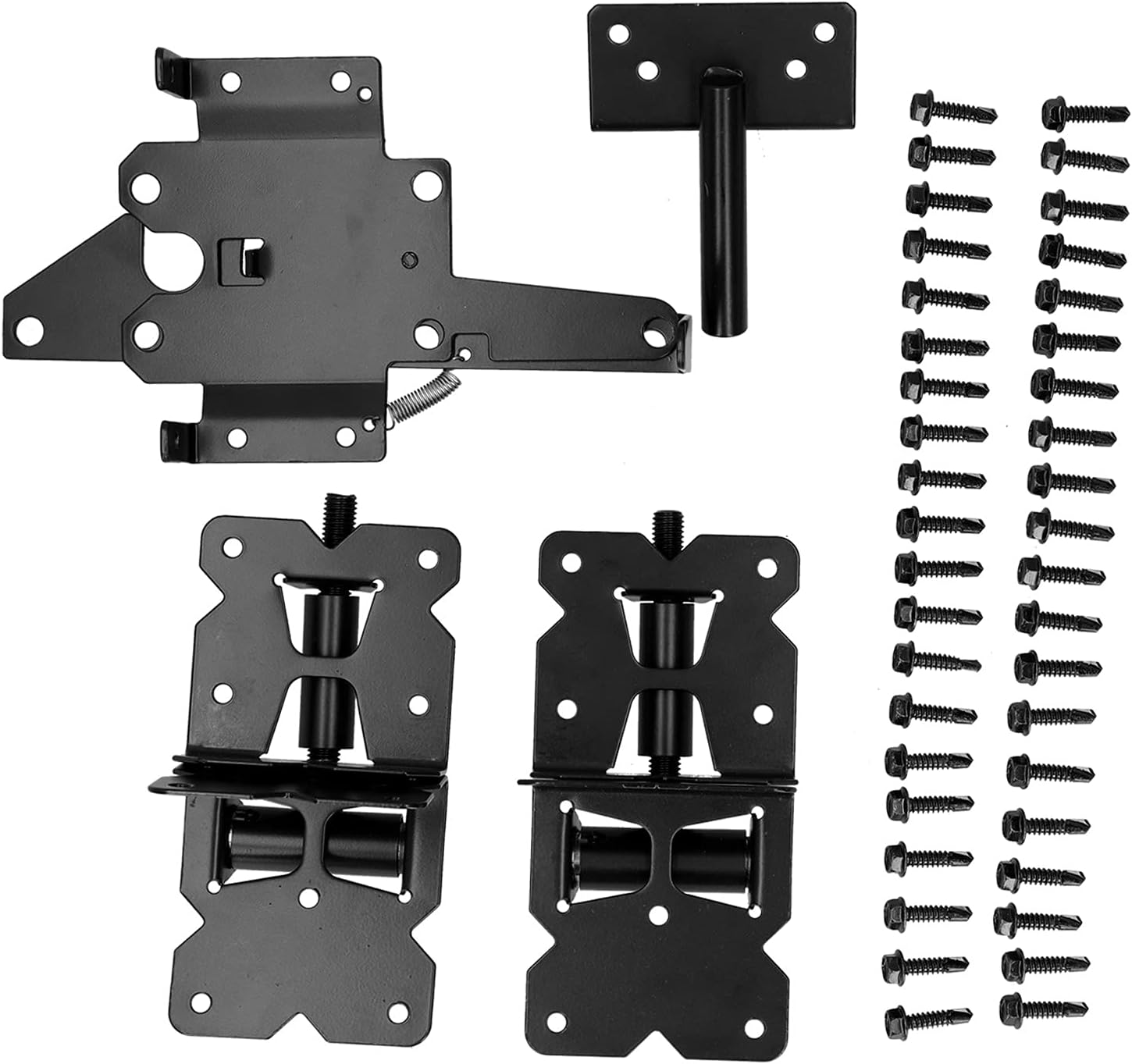 Gate Latch, Fence Kit, Gate Hinge Screw/Fastener Kit Gate HighHardness Carbon Steel Gate Hardwares for Fence Gate Garden Gate,Furniture, Hardwarehinge