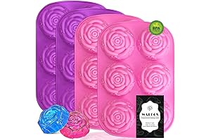 Walfos Silicone Rose Mold - Non-Stick Jumbo Flower Ice Cube and Chocolate Mold