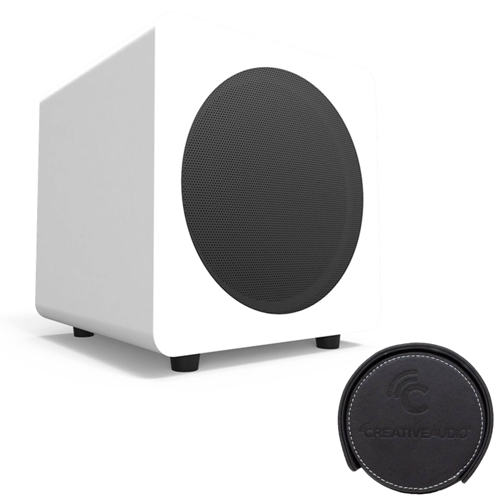 Kanto YU4MW YU4 (White) Powered Bluetooth Bookshelf Speaker System w/ SUB8 250W Subwoofer Home Audio Bundle