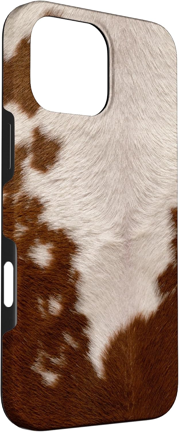 Cow Lookalike Cowhide Picture Case for iPhone 16 Pro Max