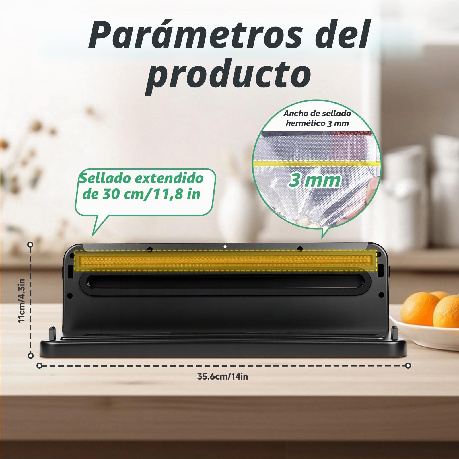 6 en 1 Envasadora al Vacio, Maquina Envasar al Vacío Profesional Modos, 50 bolsa de vacío, Sellador al Vacío Doméstico y Profesional, Cortador Integrado, Modos Seco y Húmedo