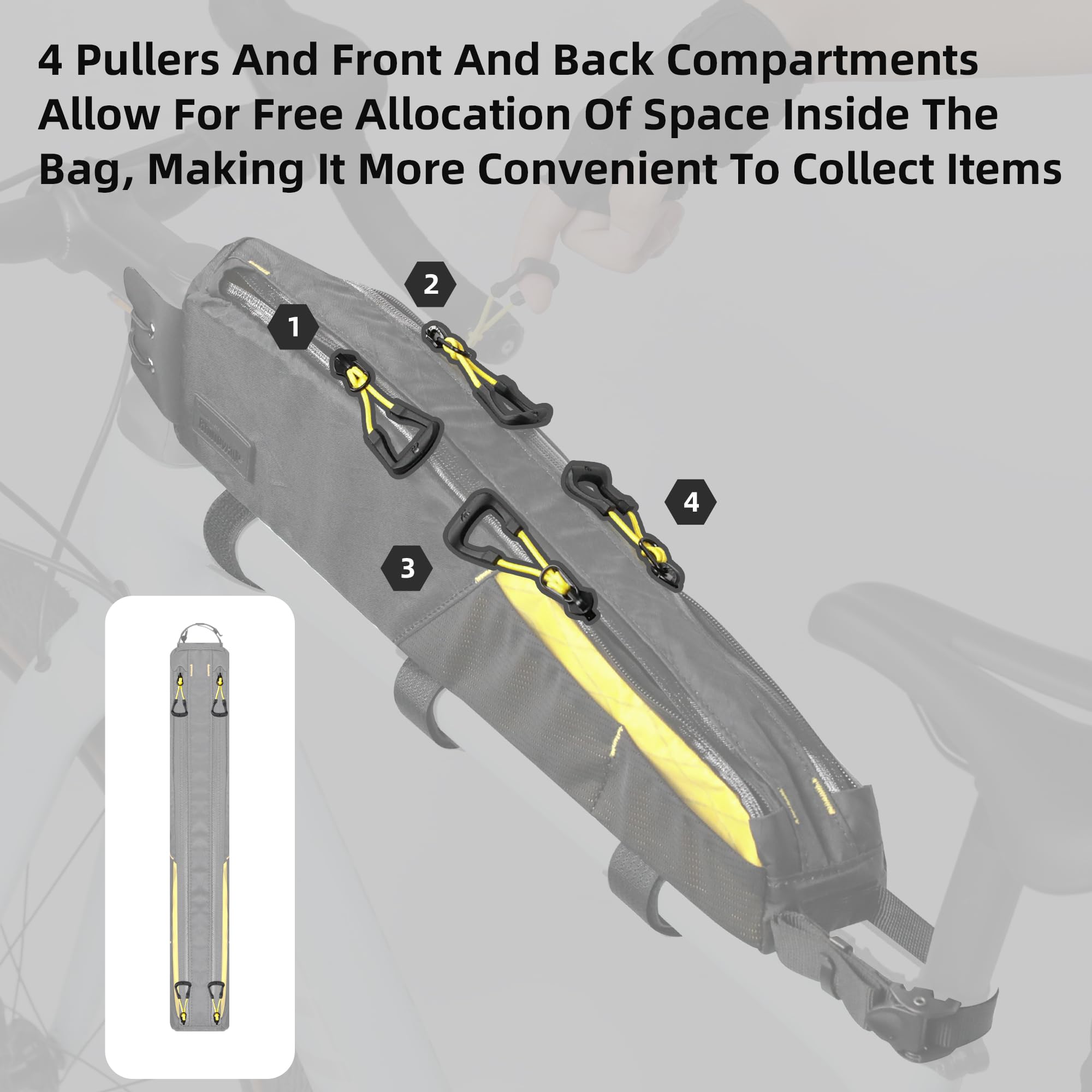 Rhinowalk Borsa Da Telaio Bici Impermeabile | 2.7L | Accessorio Professionale Ciclismo