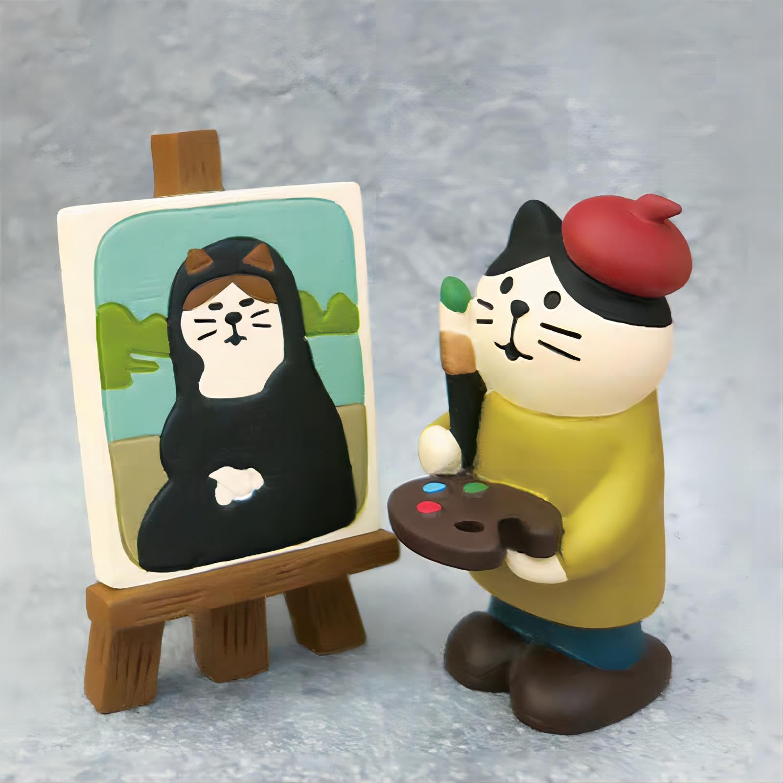 Amazon.com: Miniature Cat Artist Trinkets, Cute Kitty Painter