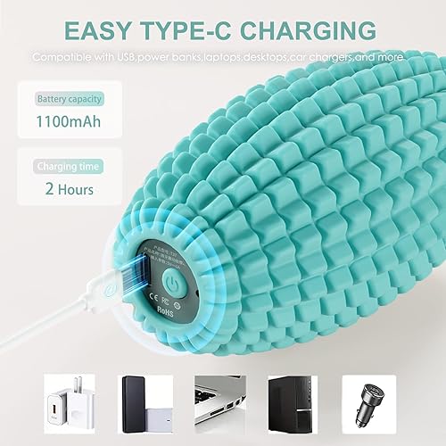 Miniatura 7 de Pelota de masaje vibratoria para recuperación muscular, bola de masaje miofascial de silicona, alivio de fascitis plantar, liberación de cadera y