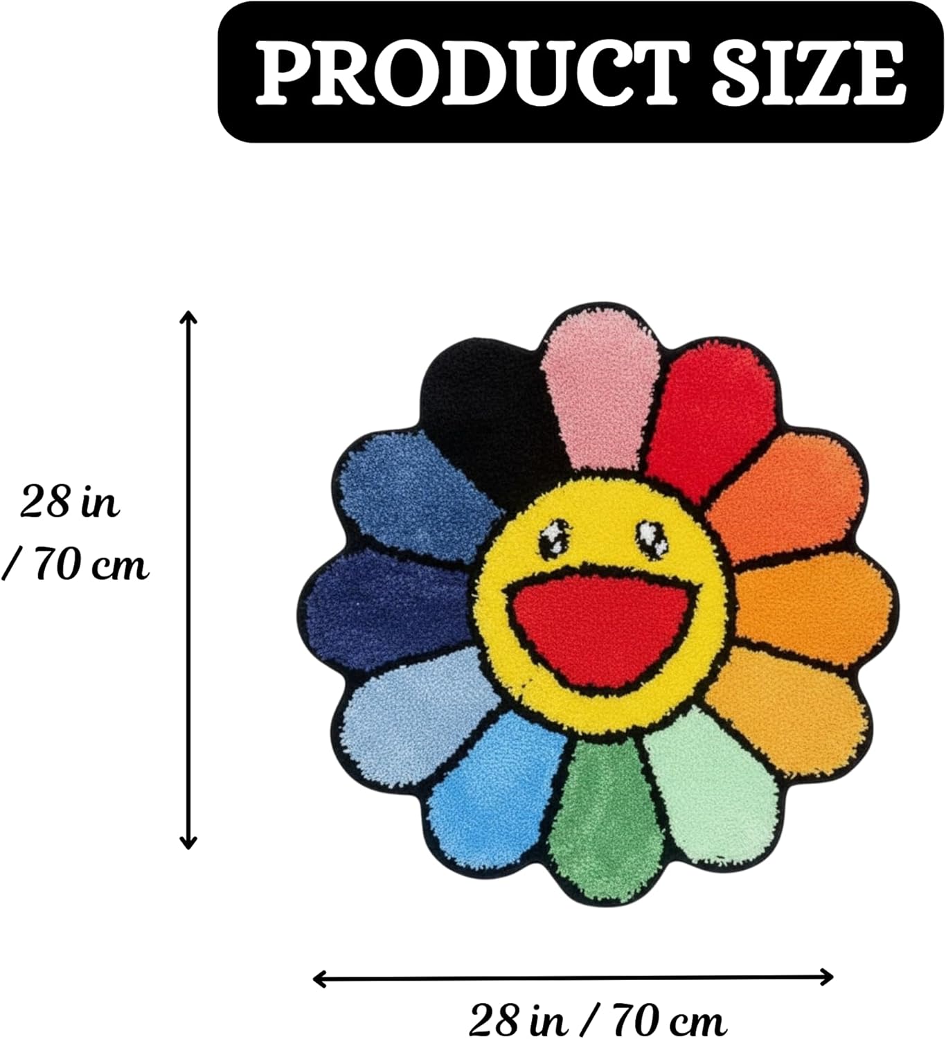 Murakami Rug - Handmade & Premium- 28in (70cm) - Hypebeast Decor - Hypebeast Room - Living Room, Bedroom, Children Bedroom, Door mat - Aesthetic Room Decor - Luxape Rugs (Luxape-A2)