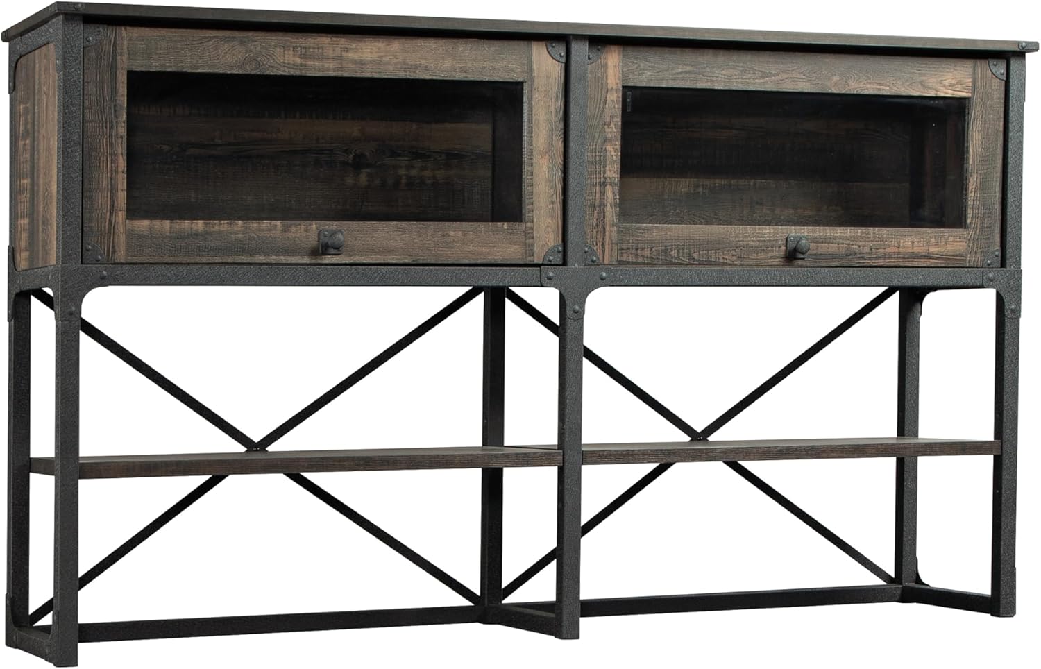 Sauder Steel River Commercial Office Hutch, Carbon Oak Finish