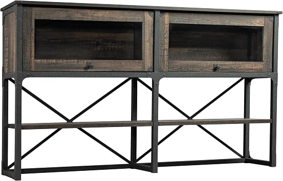 Sauder Steel River Commercial Office Hutch, Carbon Oak Finish