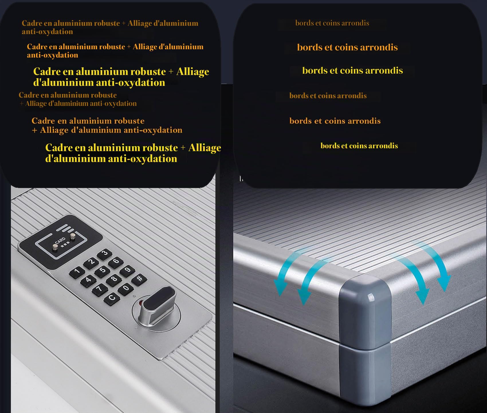 TUKA-i-AKUT Armoires à 120 Clés avec Serrure Électronique, Métal Placards à Clés pour Montage Mural, avec Porte-Clés + Kit de Montage, Boîte à Clés de Alliage d'Aluminium Armoires à Clés TKD8651-120