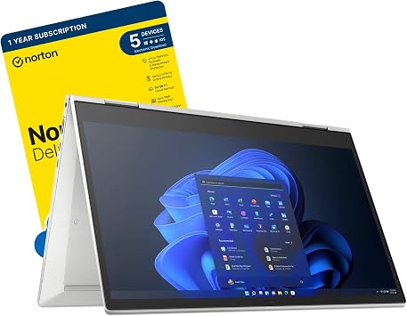HP EliteBook x360 830 G8 Intel Core i7-1165G7, 16 GB RAM, 512 GB SSD, 13.3" Hybrid 2-in-1 Touchscreen, Wi-Fi 6E, Windows 11 Pro includes Stylus, Free Norton 360 Deluxe Antivirus Software