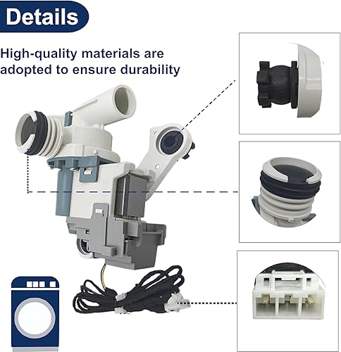 Miniatura 3 de WA40J3000AW WA50K8600AV WA45H7000AW WA50M7450AW WA50K8600AW WA40A3005AW WA45M7050AW WA48H7400AW WM9500HKA WA41A3000AW 0AW WA4 Bomba de lavadora