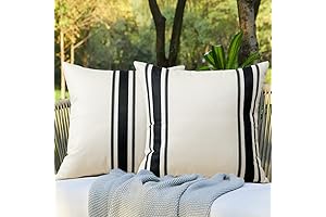 OTOSTAR Outdoor Waterproof Black Decorative Throw Pillows 18x18