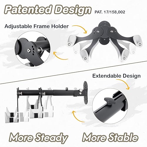 Miniatura 4 de CyclingDeal Soporte de pared para bicicleta, ajustable, extensible y plegable, organizador horizontal de gancho para ciclismo, seguro y seguro para