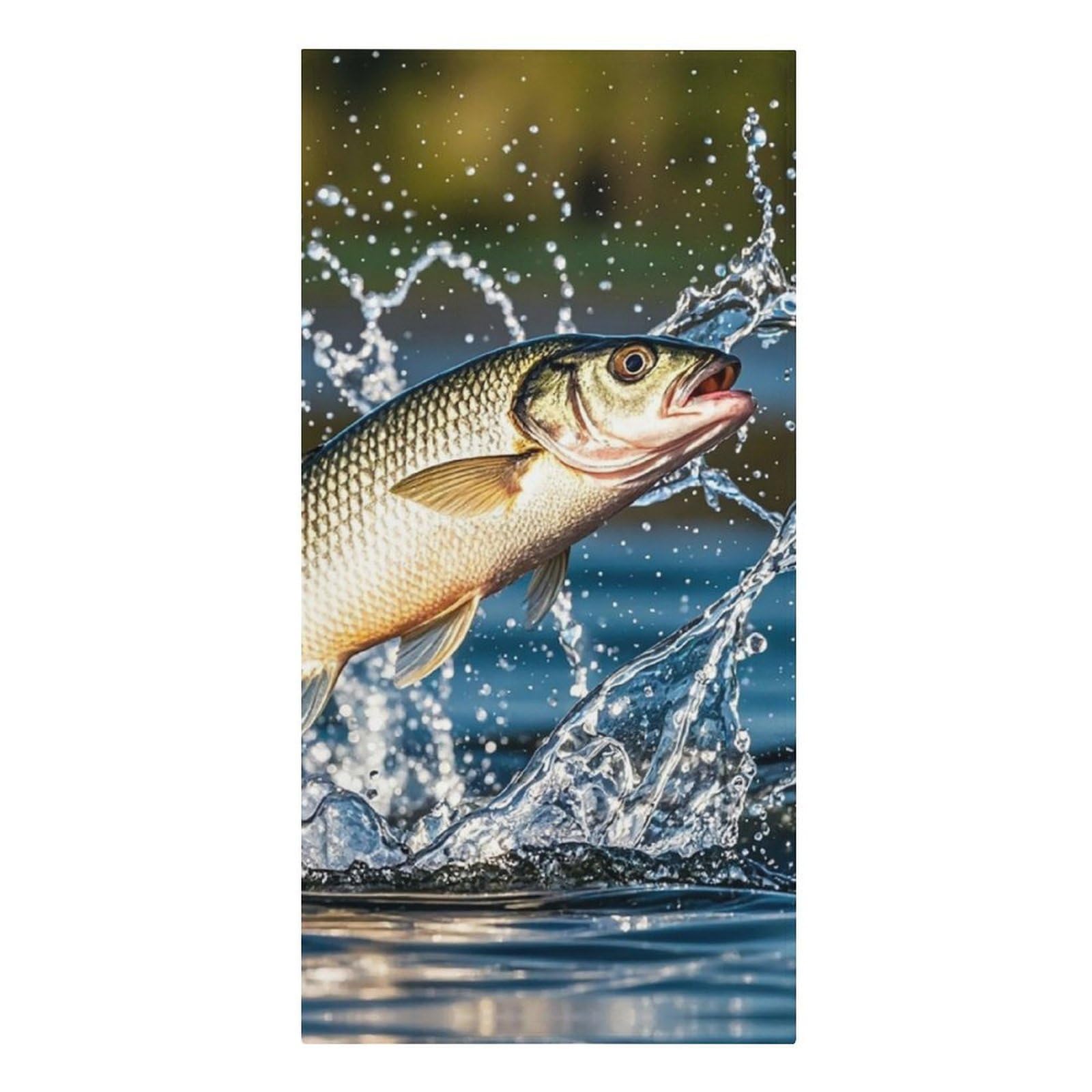 QMNLKH Big Mouth Bass Bites Bait Beach Towel for Women, Large Microfiber Pool Towel for Men, Absorbent Swim Towels for Home, Lightweight Bath Towels for Camping, Yoga, 30.3"x61.4"