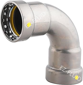 1Pk PressKingG 1" Press x Press Gas Carbon Steel 90 Degree Elbow Fitting HNBR Seal Ring Fits Mega Type Press Gas Fitting Connection For Steel Gas Pipe CSA Certified Commercial,Residential