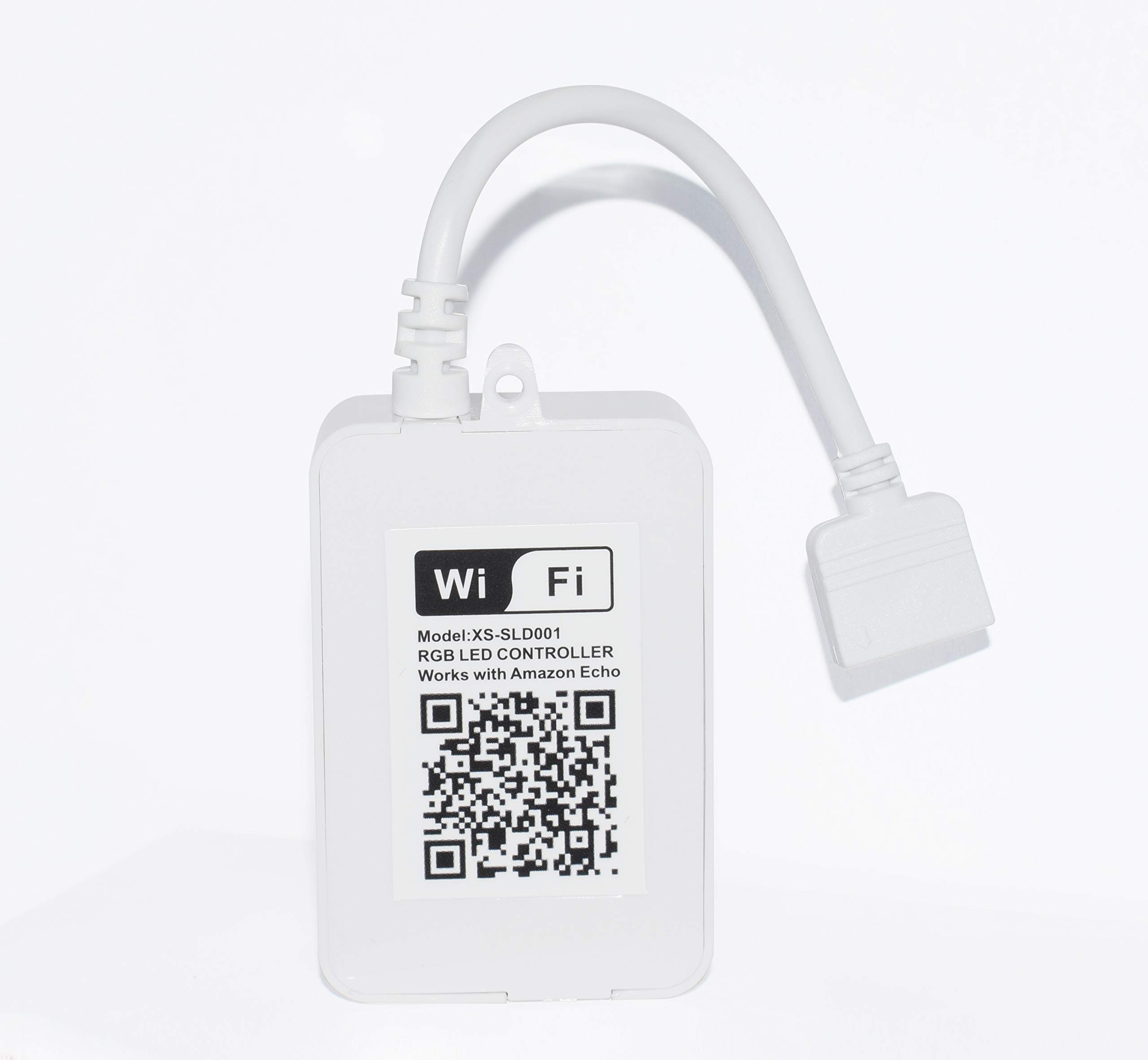 Global Tech WiFi ABS Smart LED Strip Controller, Convert Any LED Strip into Smart WiFi Enabled Strip RGB Option Compatible with Alexa and Google Assistant/Home (White)