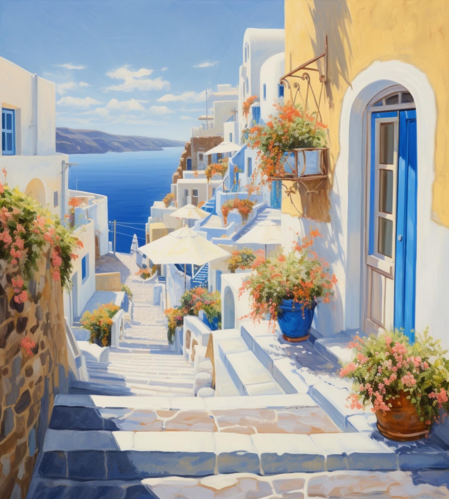 PIPISKY Paint by Numbers for Kids Ages 8-12,Stone Path to The Beach,Digital Oil Painting Artworks,Enrich Your Life,40x50cm,No Frame