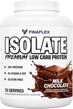 FINAFLEX ISOLATE, Milk Chocolate - 5.5 lb - 25 Grams of Iso Protein Per Serving - Milkshake-Like Taste - Zero Sugar, Zero Fat & Gluten Free - 83 Servings