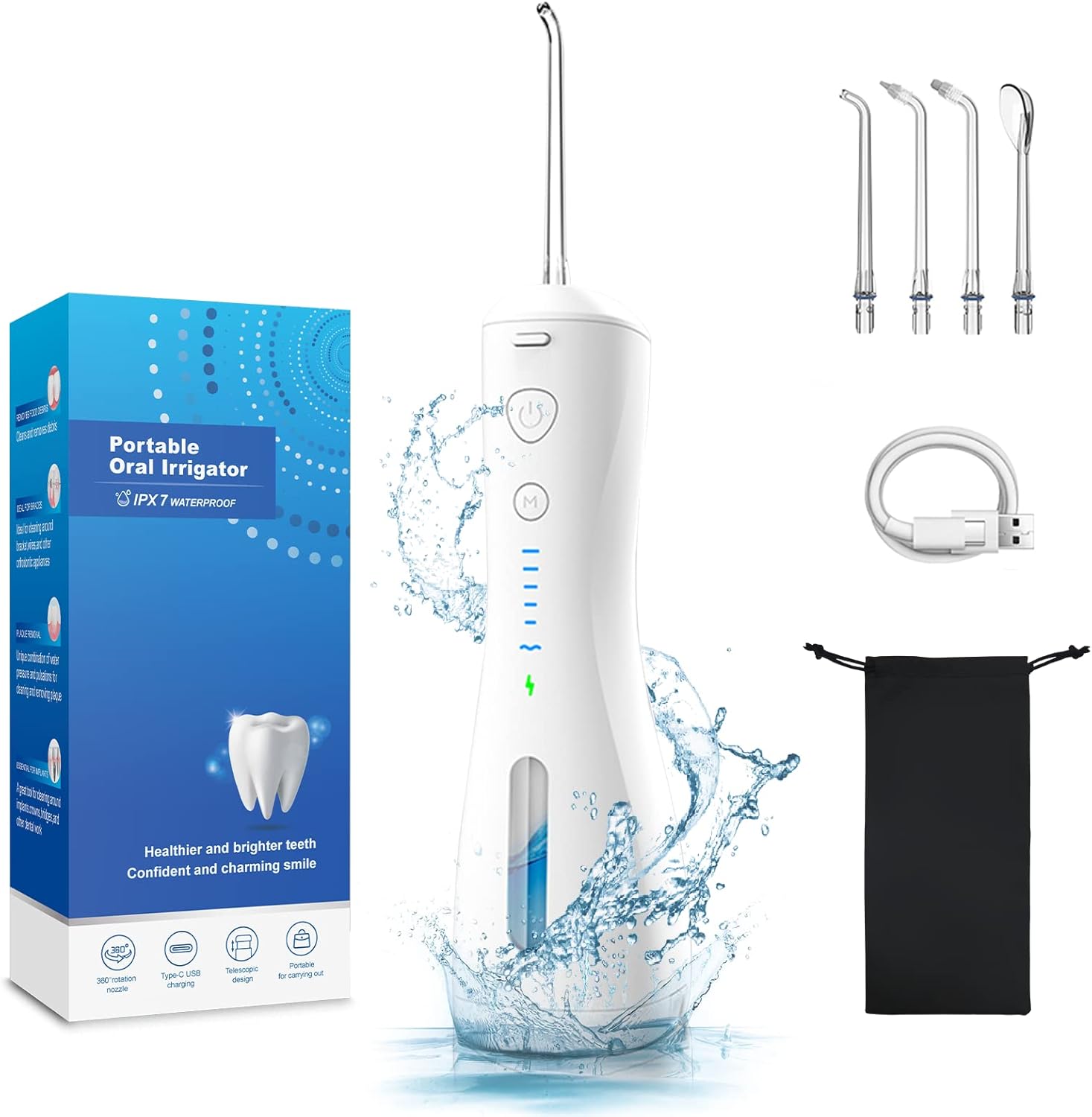 Water Flosser, Water Flosser for Teeth, Portable Oral Irrigator Dental