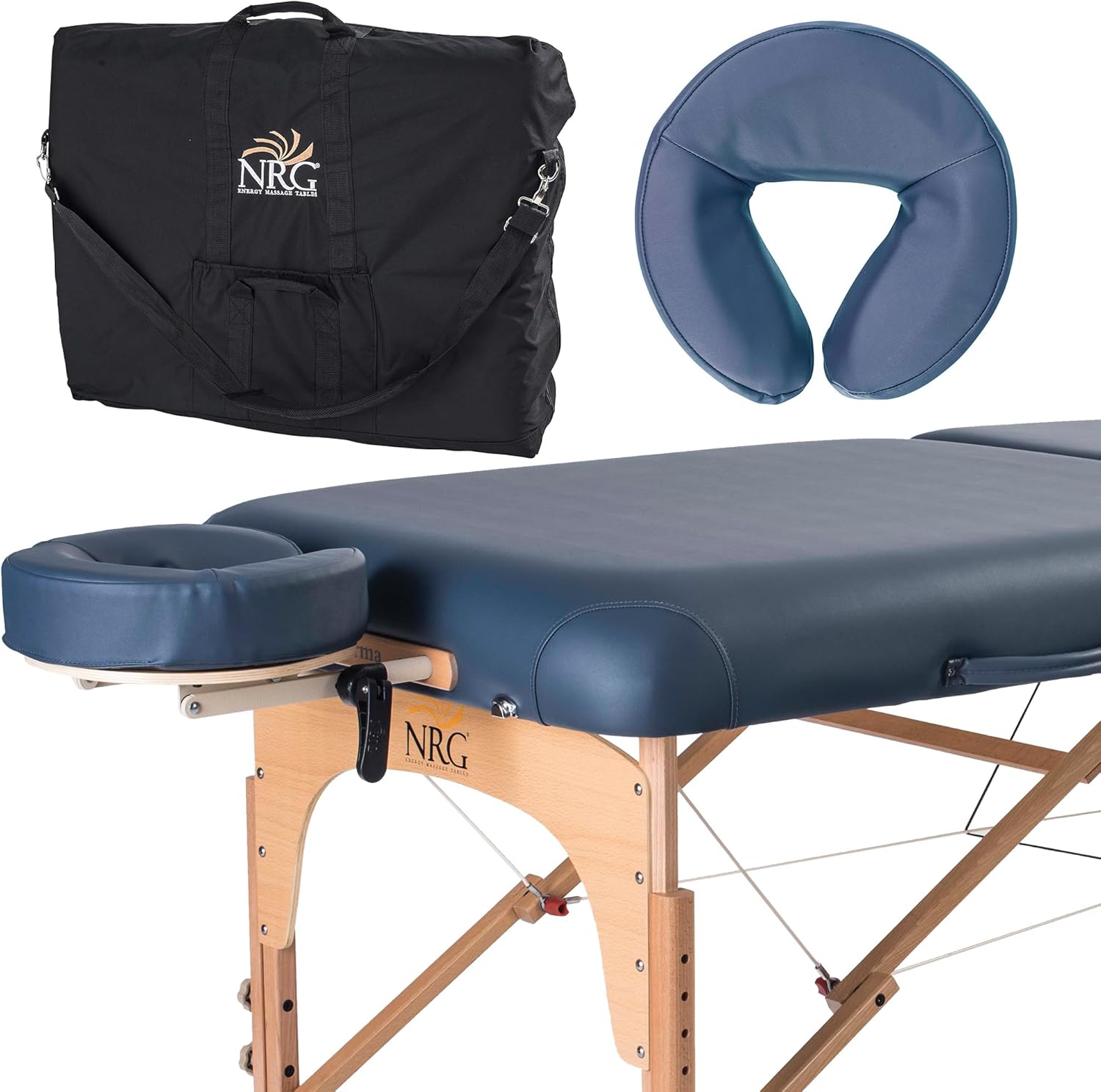 NRG Karma Portable Massage Table Package Agate - Folding Massage Bed Lightweight Massage Table - Professional Massage Table Spa Bed, Face Cradle, Double Wheel Knobs & Carrying Case