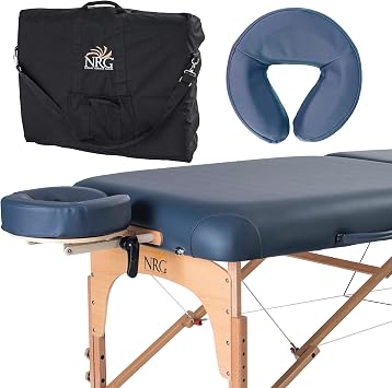 NRG Karma Portable Massage Table Package Agate - Folding Massage Bed Lightweight Massage Table - Professional Massage Table Spa Bed, Face Cradle, Double Wheel Knobs & Carrying Case