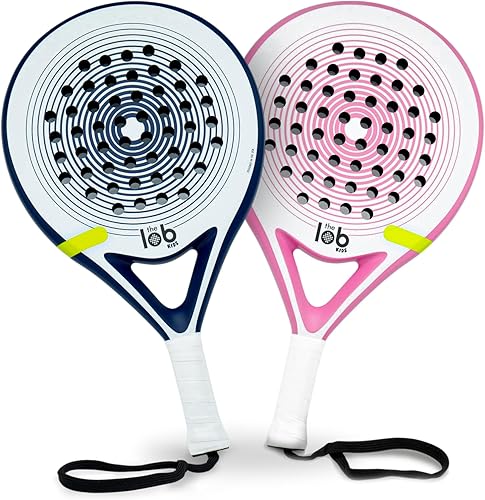 Raqueta de pádel de fibra de carbono 3K para niños | Forma redonda para control | Ligera y de gran potencia | Pala Padel para niños | Raqueta para