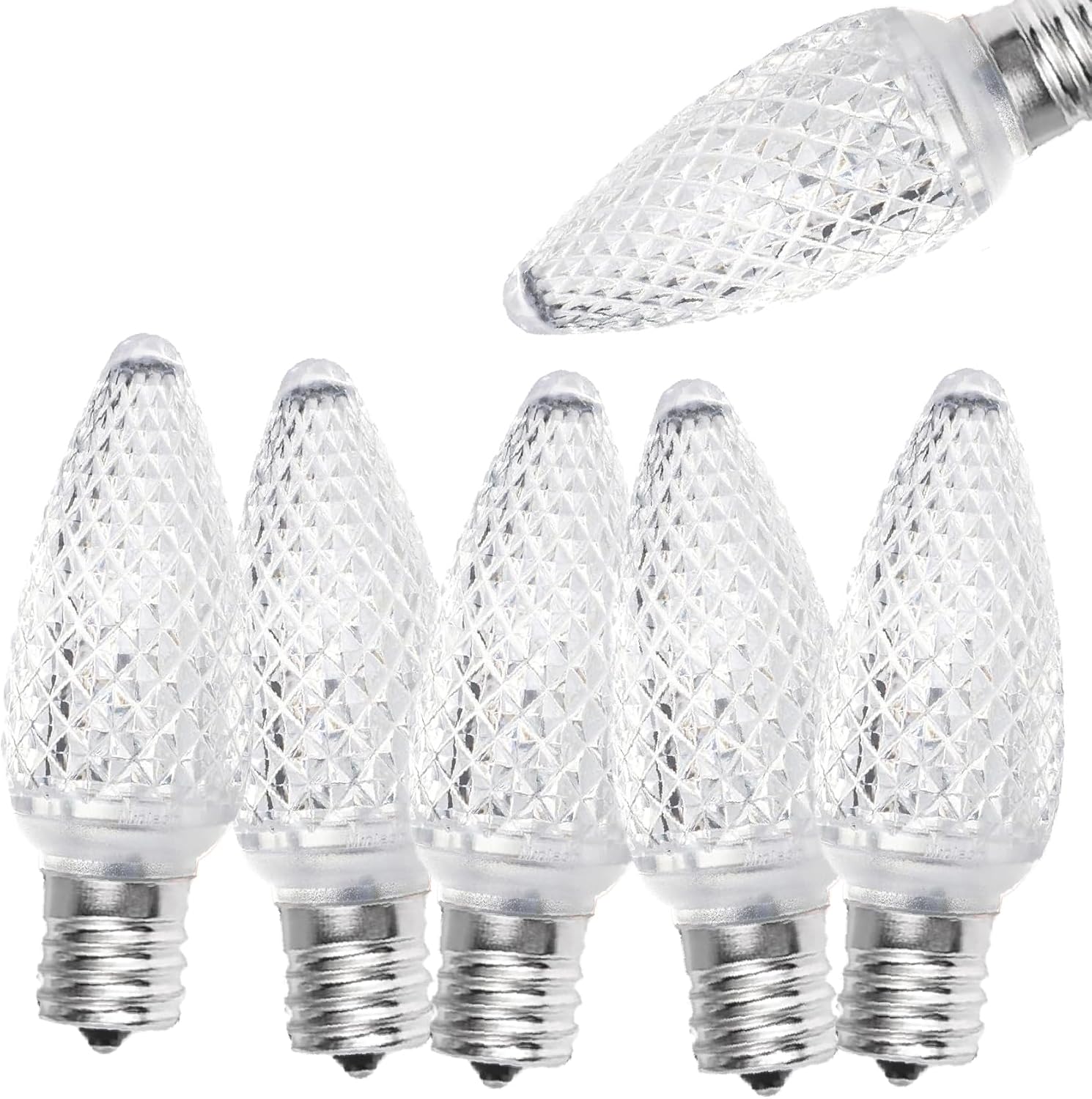 C9 LED Christmas Light Bulbs - 50 Pack C9 LED Bulbs Orange for E17 Candelabra Base - 1W for Outdoor String Lights, Holiday Decoration