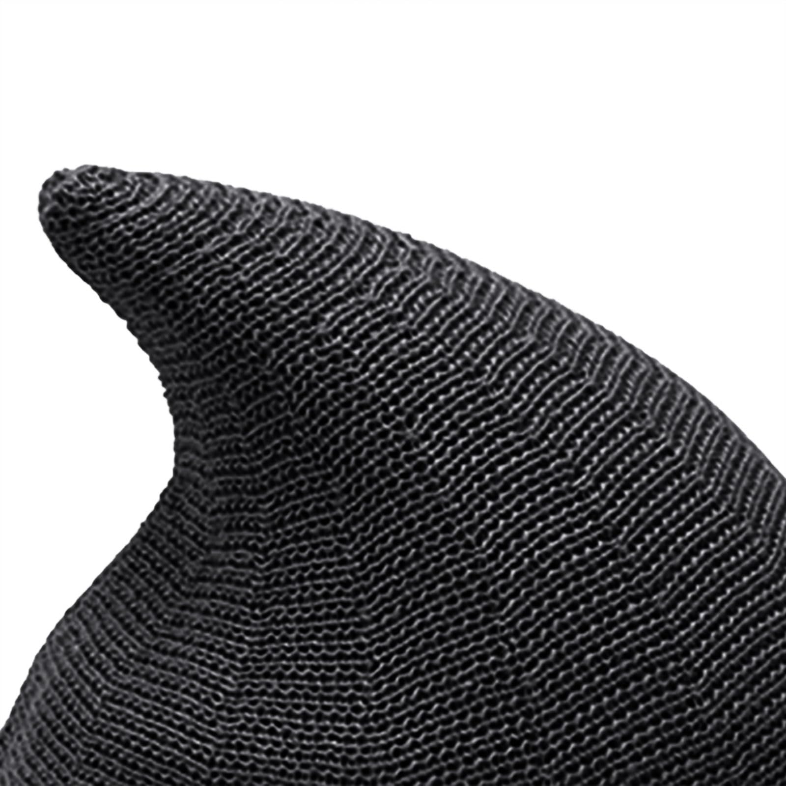 YAMEE Halloween Skull Witch Hat, Wool Knit Wizard Hat for Men & Women, Knitted Cap for Party Costume (Grey, M) - Image 3
