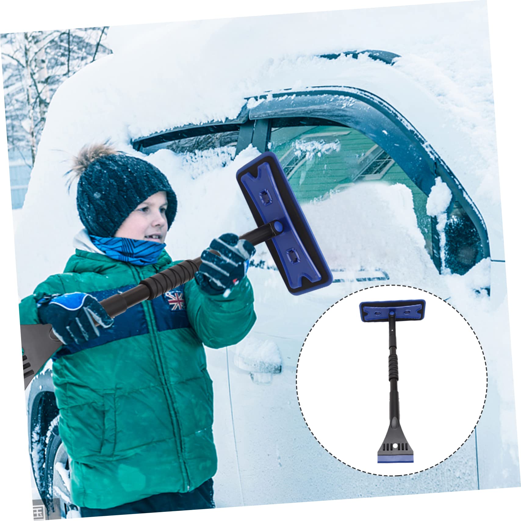Happyyami 1juego Rascador De Nieve Desmontable Cepillo De Hielo Herramienta De Limpieza para Parabrisas Diseño Retráctil y Cómodo para Vehículos Invierno