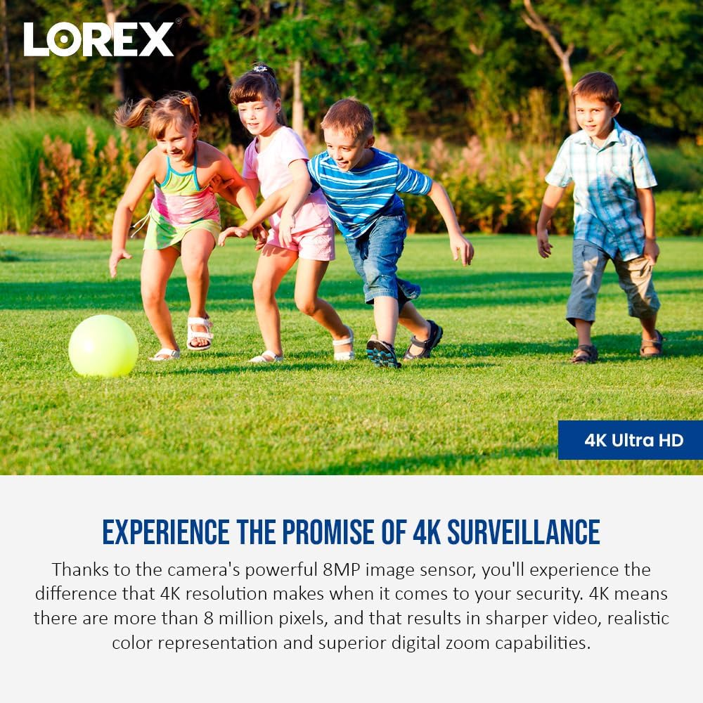 Lorex 4K Ultra HD Smart Deterrence IP 8MP Remote Access Dome Camera with Smart Motion Detection Plus Bundle (2-Pack) (2 Items)