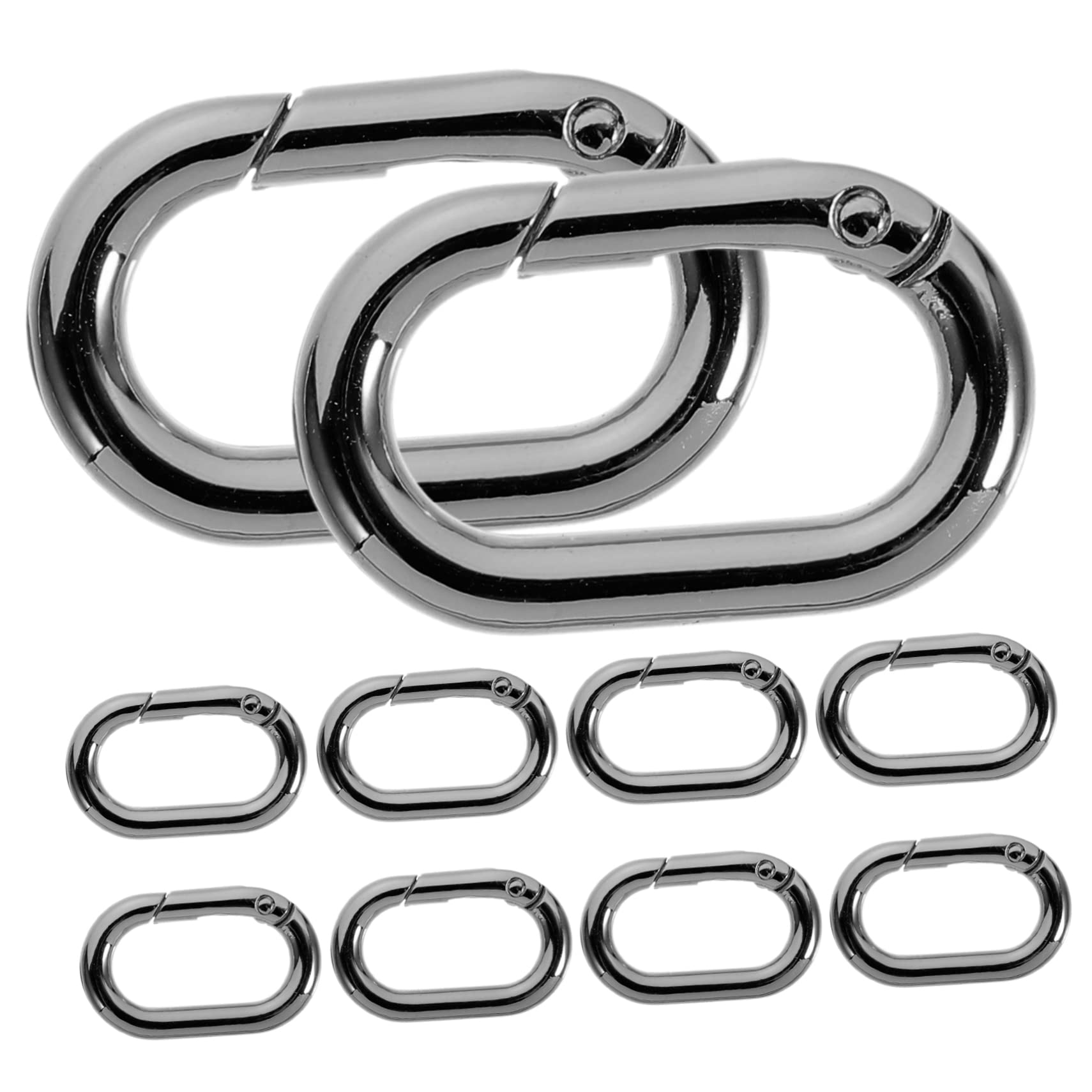 ULDIGI Oval Carabiner Hook 10pcs Spring Snap Clip Buckle Metal Spring Keyring for Jewelry Backpack Bag Portable Climbing Buckle