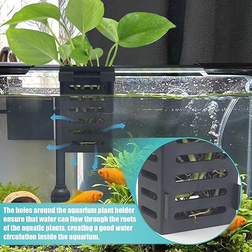 Miniatura 5 de 4 soportes para plantas de acuario, soporte para plantas de tanque de peces con ganchos y ventosas, macetas de acuario para plantas sumergidas,