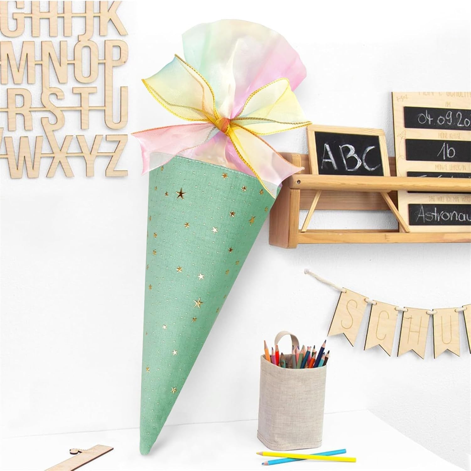 Cone Treat Bags | Cookie Bags | Wrap Candy Treat Packaging with Twist Ties for Popcorn Snack Goodie School Party Favors Events Celebrations Gatherings Classroom