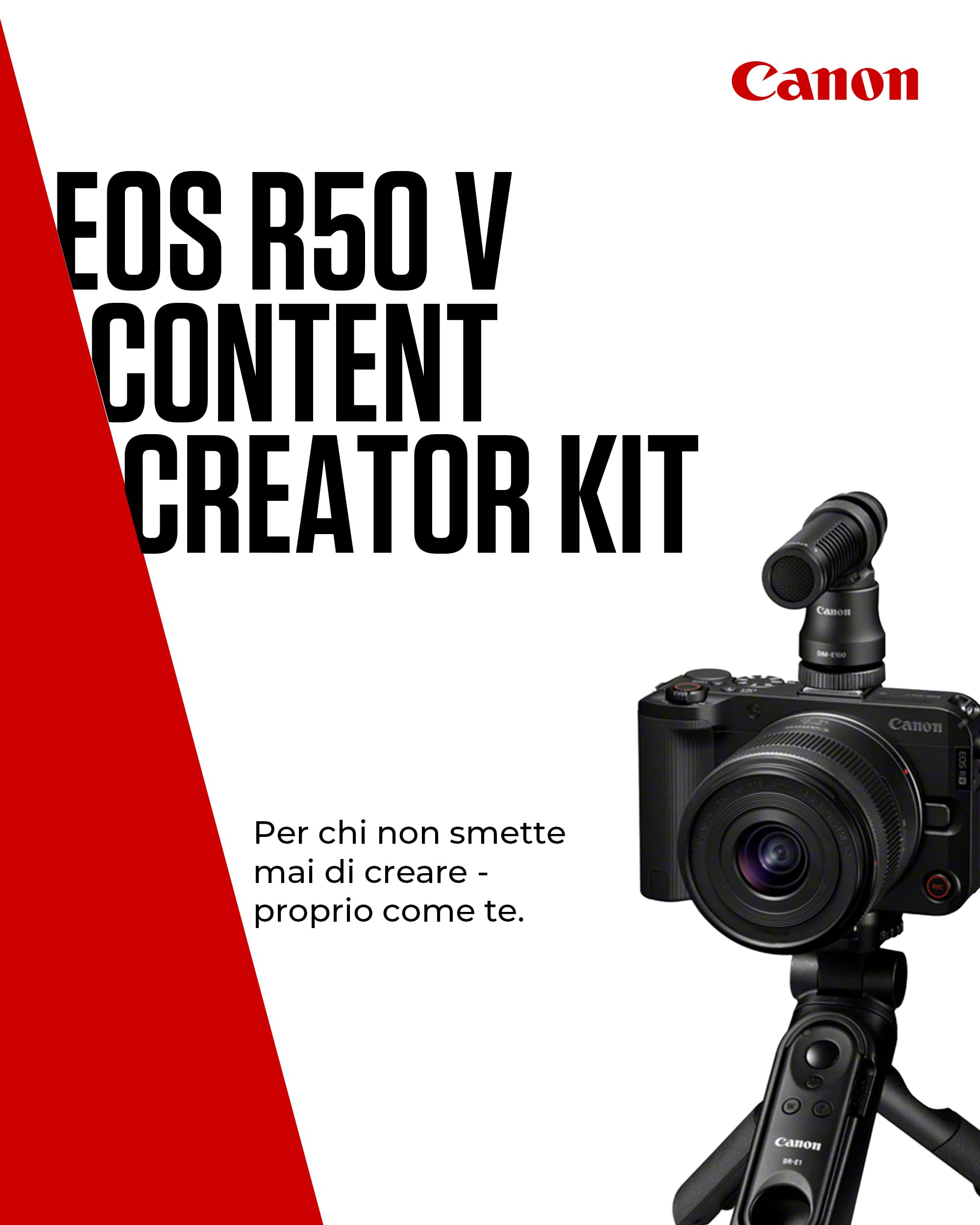 Canon EOS R50 V Content Creator Kit – Vlog-Kamera, kompatibel mit Canon RF-Objektiven | Content Creator Equipment für Vlogging & Reisen | Bluetooth-fähig