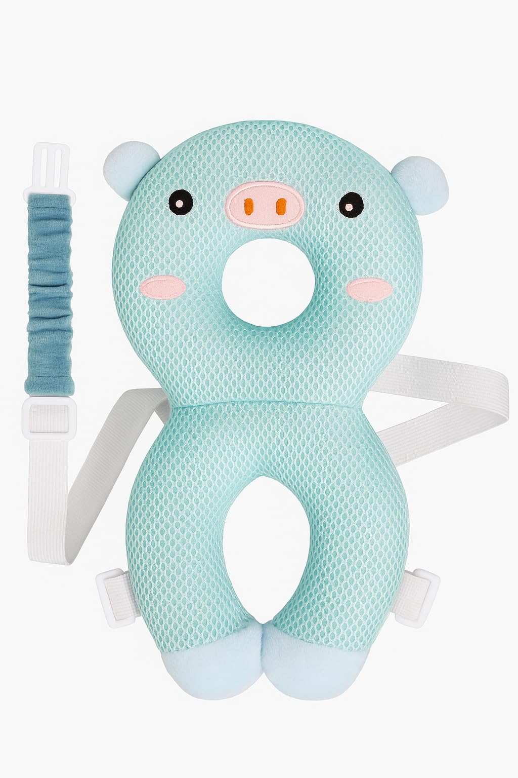 DreamNest -Bleu Azur - Coussin Anti-Chute Bébé - Pillow en Polyester, Taille Compacte, Respirant et Hypoallergénique, Idéal pour Premiers Pas, 45.72 cm x 5 cm