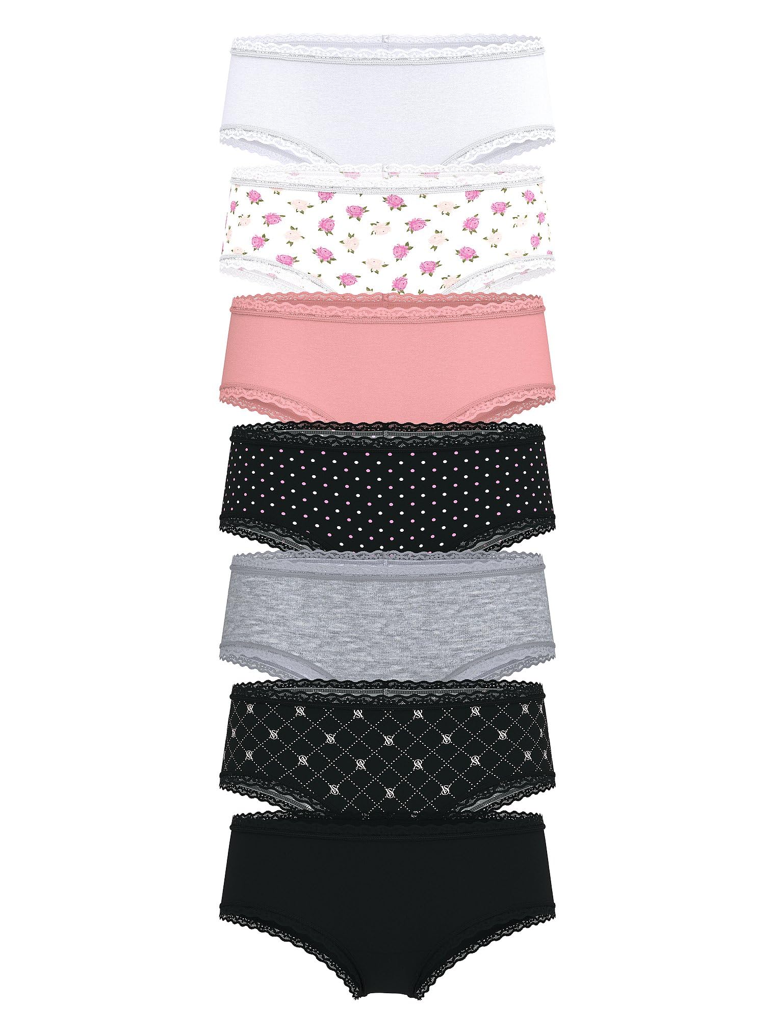 Victorias Secret Womens Lace Cotton Cheeky Underwear Minimal Coverage Panties for Women Multi Pack XS-XXL