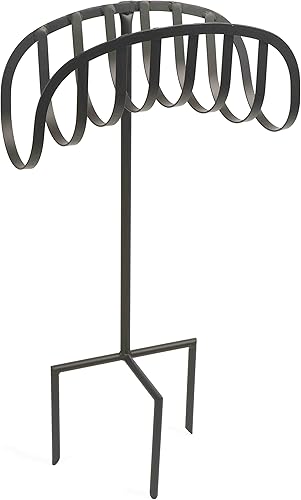 Liberty Garden Products, soporte para manguera de jardín tipo 647 Manger, soporta una manguera de 125 pies y 5/8 de pulgada, color negro