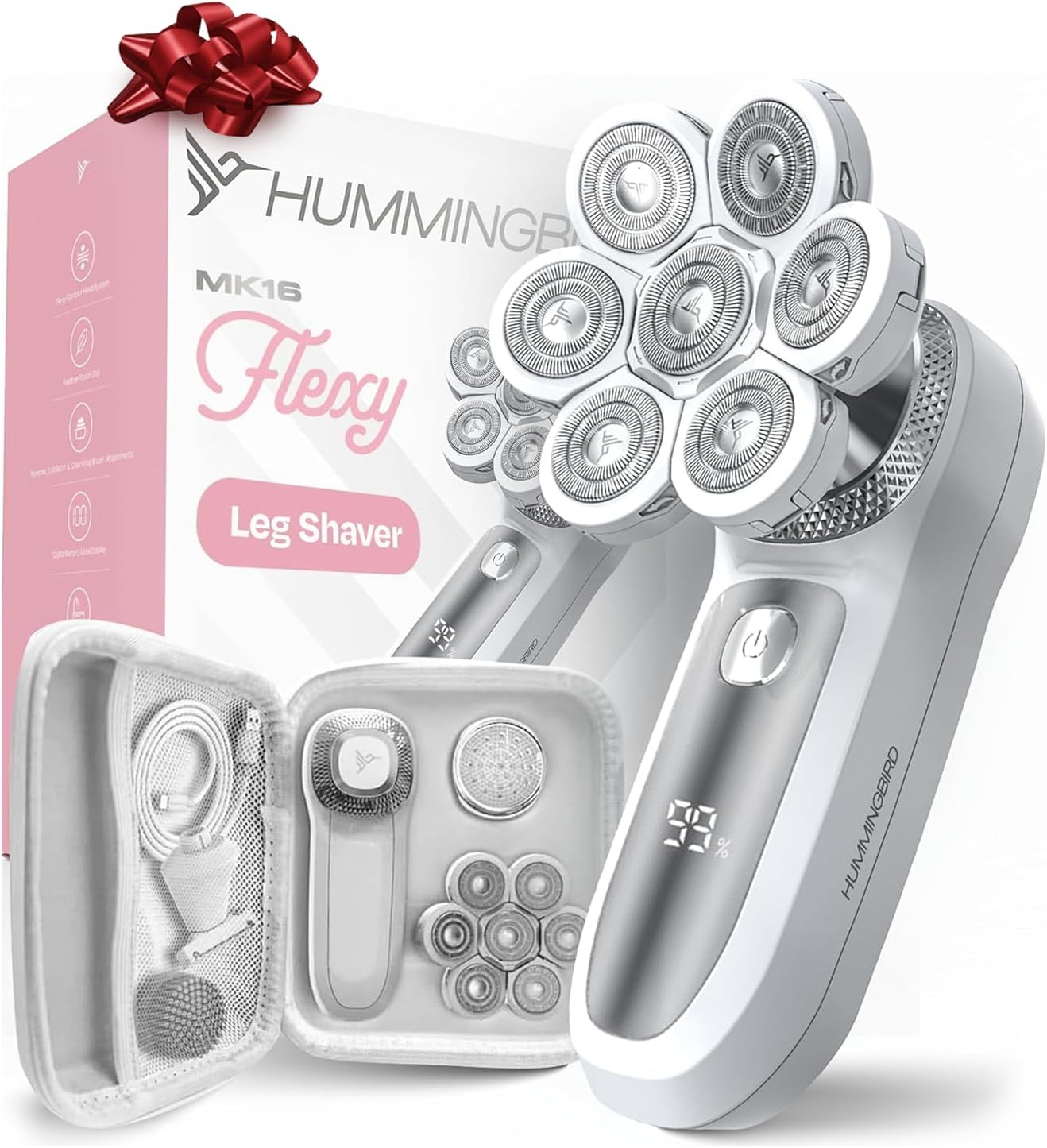 HUMMINGBIRD Flexy Electric Razors for Women – Cordless Rechargeable Waterproof Electric Leg Shaver for Silky Smooth Legs, Hair Removal Kit, Exfoliator, Cleanser, Travel Case & Bikini Trimmer for Women