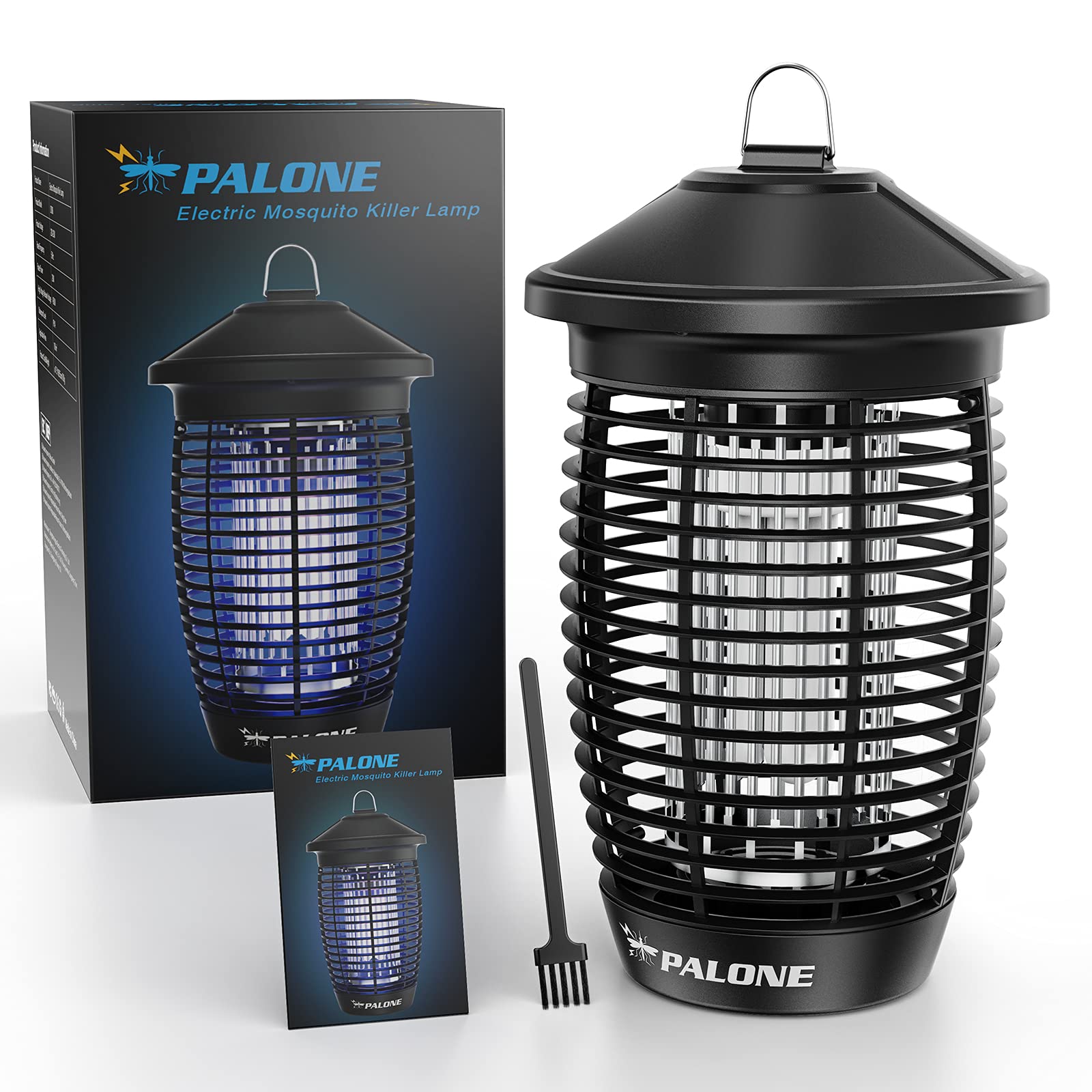 Palone Lampe Anti Moustique 4500V 20W UV Tueur d'Insectes Électrique Portée 100m² Intérieur Extérieur