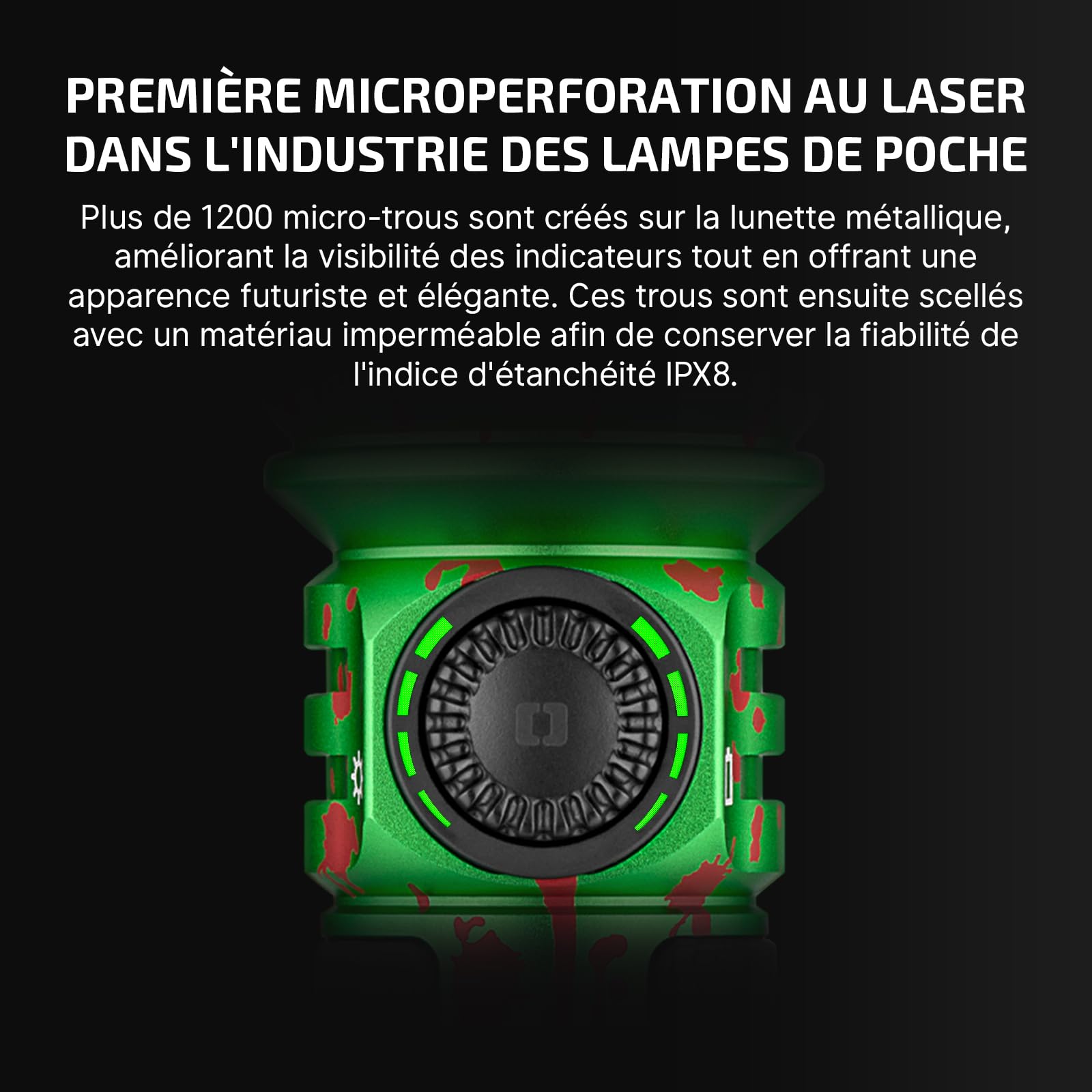 OLIGHT Seeker 4 Pro LED Rechargeable Lampe de Poche 4600 Lumens Portée 260 Mètres Ultra Puissante Militaire 5 Mode d'éclairage IPX8 Étanche Flashlight pour Sauvetage etc (Zombie Green)