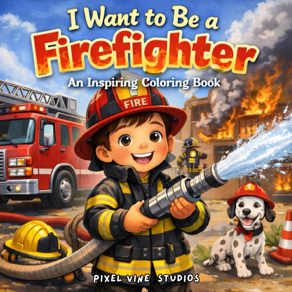 I Want to Be a Firefighter: A Fun and Inspiring Coloring Adventure with Fire Trucks, Rescue Tools, Fire Safety, and Brave Heroes