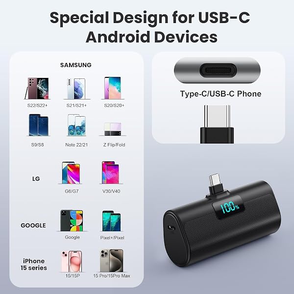 [2-Pack]Portable Charger for iPhone 17/16/15 Series,Upgraded 5200mAh PD USB C Power Bank Built-in USB-C Connector, Battery Pack Compatible with iPhone 17/17 Pro/17 Pro Max/16/15 Series,Samsung,Android - 4